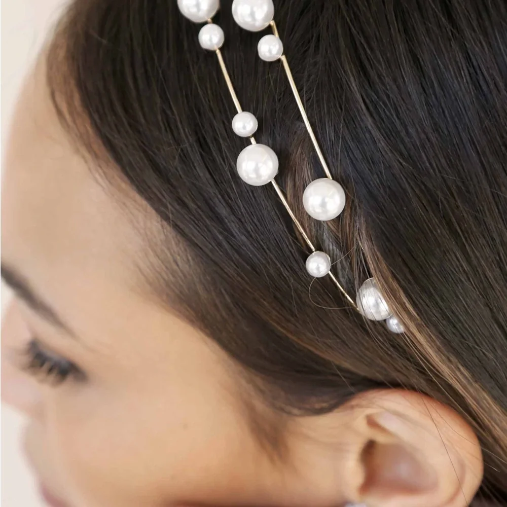 Ettika Topped in Pearl Headband Gold - Picture 2 of 4